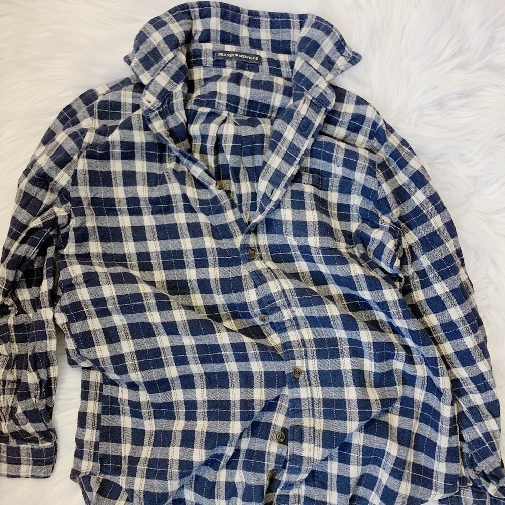 Brandy Melville navy white flannel